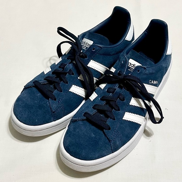 Women’s Adidas Campus Sneakers, Blue Suede and White Leather, Clean EUC - 6 US - Picture 5 of 17